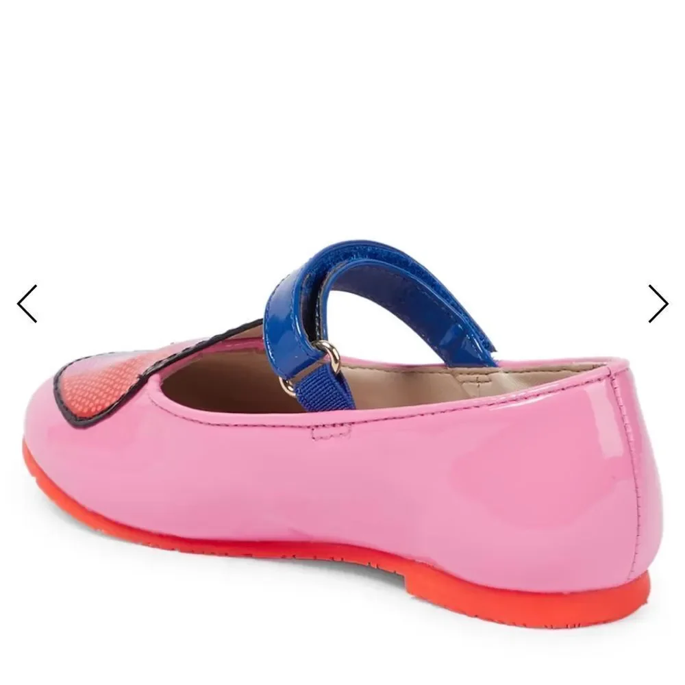 Sophia Webster Butterfly Patent Leather Flat in Pink Sz 29 EUR